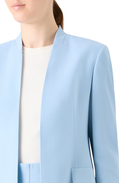 Akris Alvar Wool Blend Double Face Cardigan Jacket In Blue