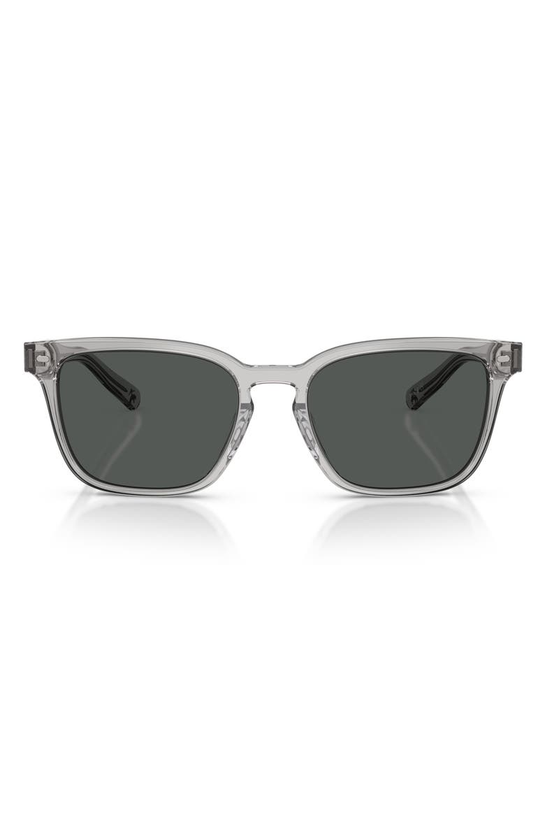 Brooks Brothers 57mm Rectangular Sunglasses, Main, color, Grey Transparent / Dark Grey