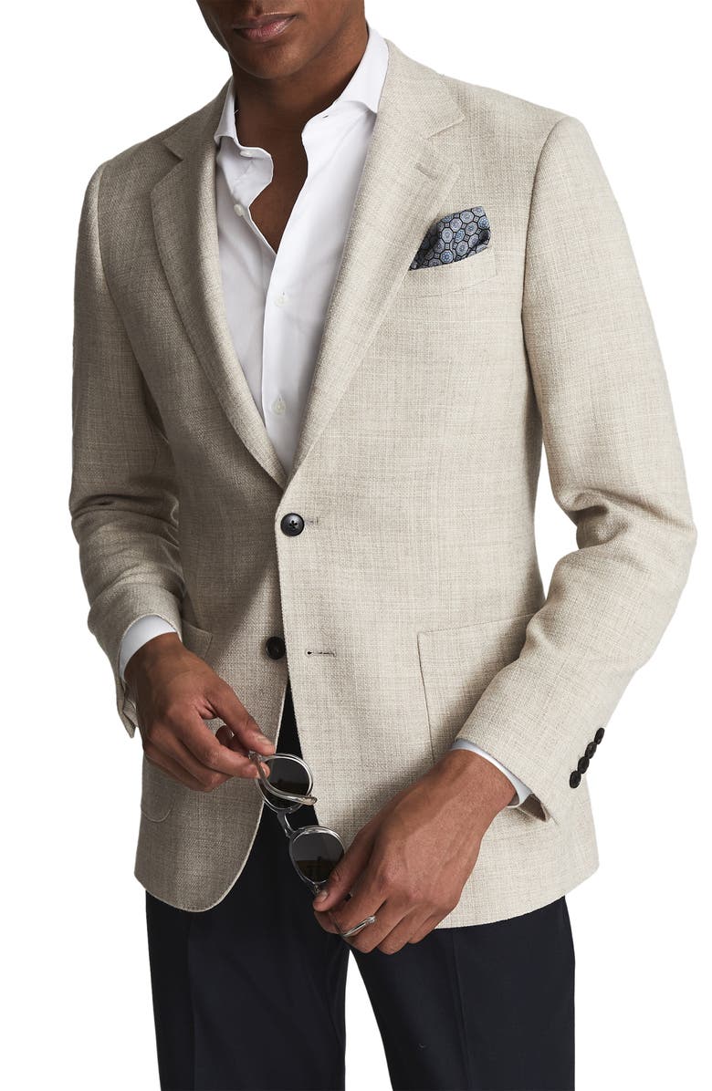 Reiss Attire Check Wool Blend Suit Jacket, Main, color, 
