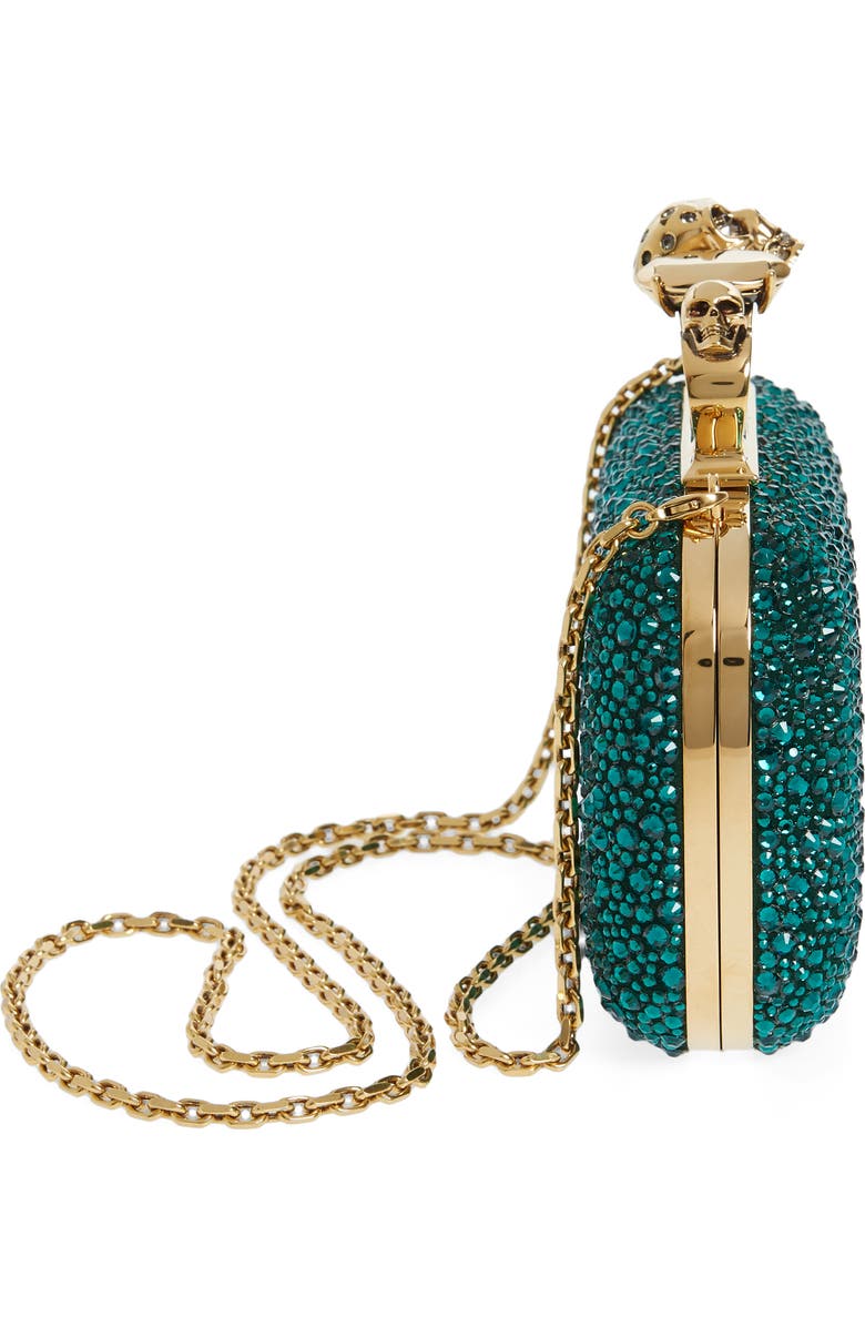 McQueen Crystal Embellished Jeweled Clutch, Alternate, color,