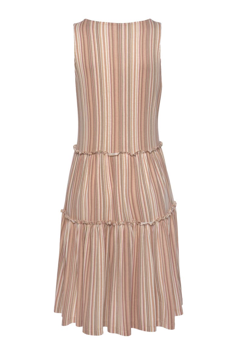 Flowy Tiered Dress, Alternate, color, Brown White Striped
