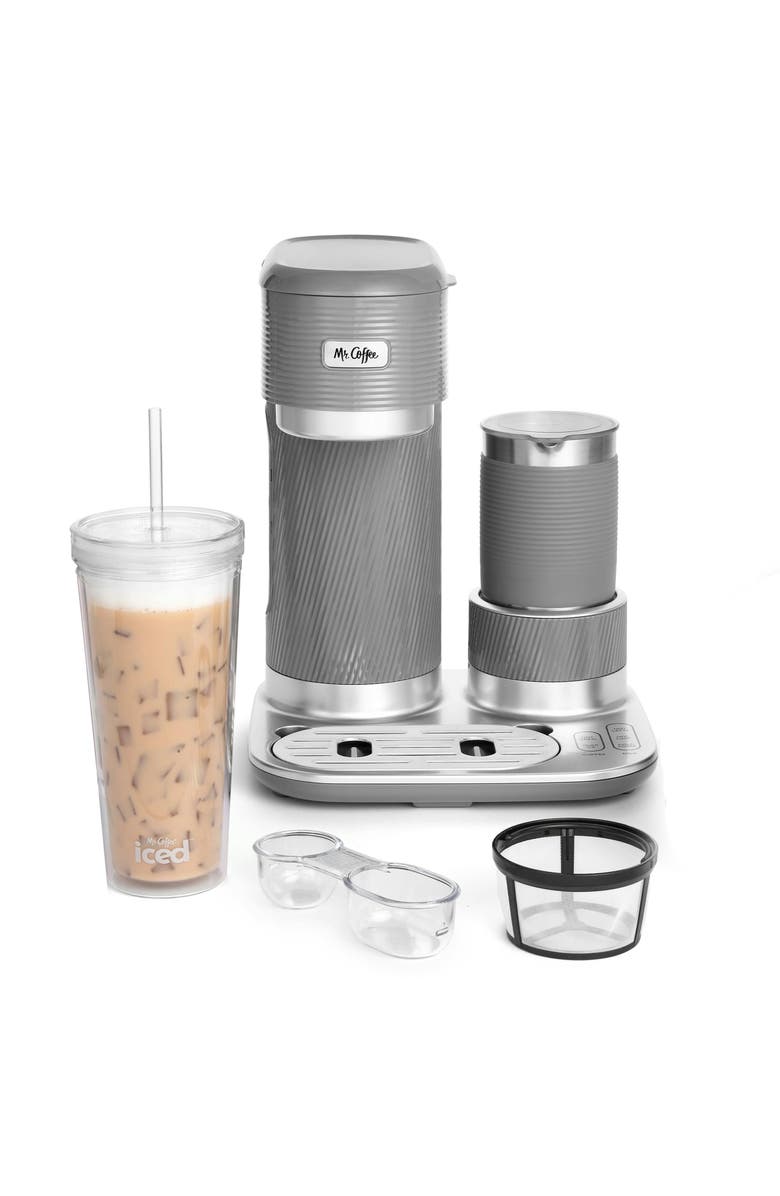 Mr. Coffee 4-in-1 Single Serve Latte Lux iced, and Hot Coffee Maker, Alternate, color, Silver