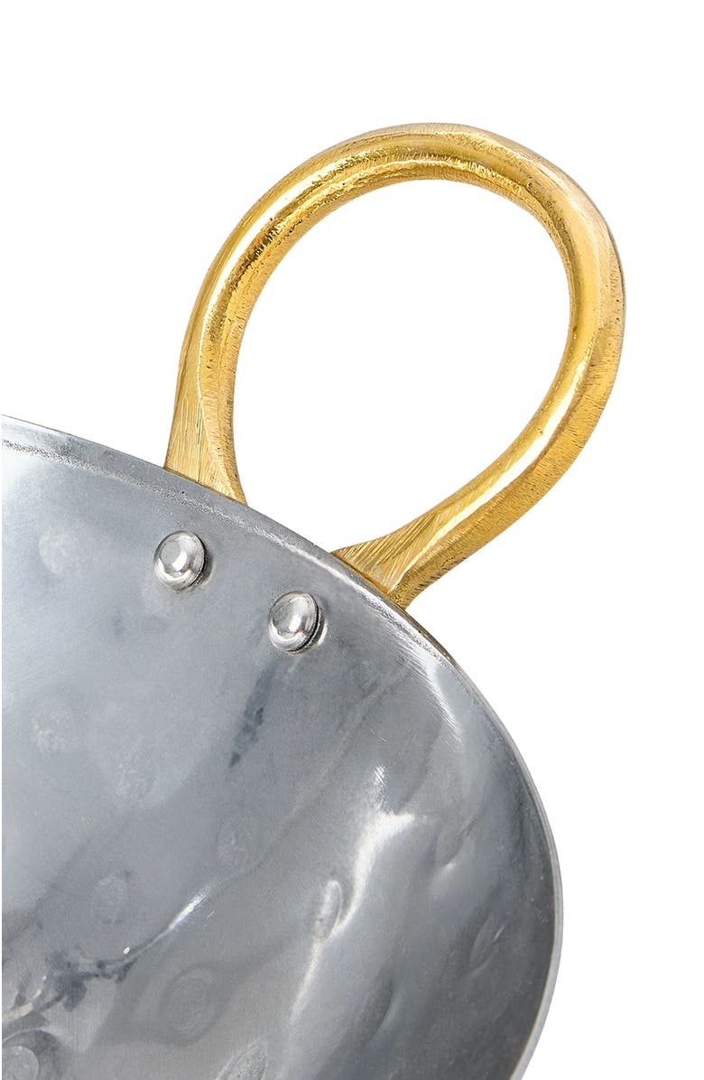 Verve Culture Kadai Rolled Steel Wok with Brass Handle 12", Alternate, color,
