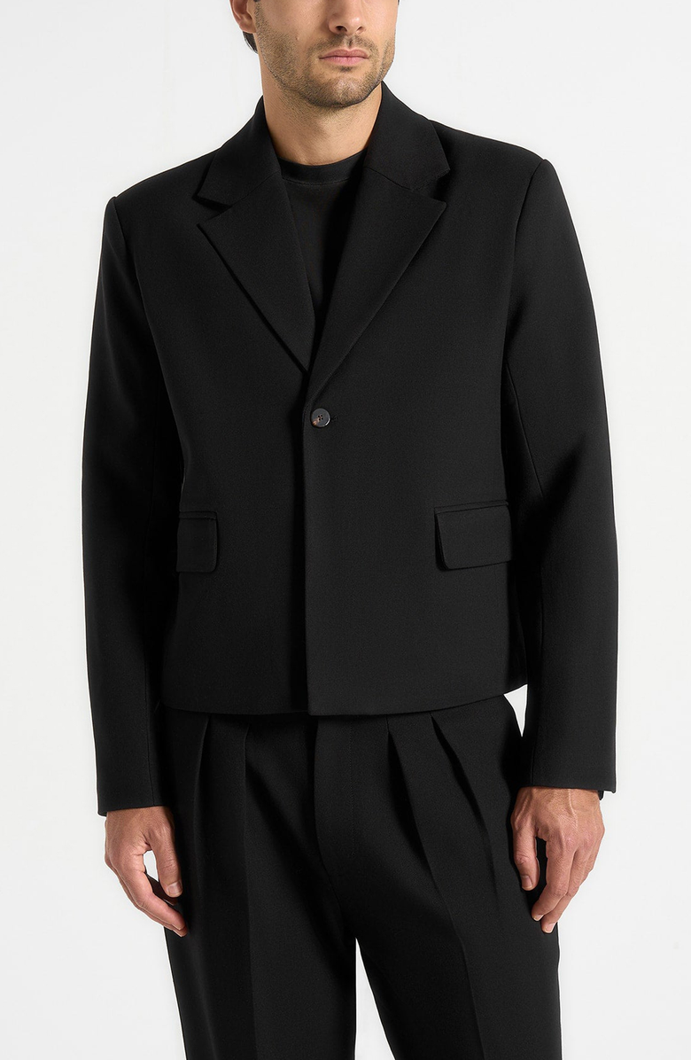 Manière De Voir Silas Tailored Cropped Blazer, Alternate, color, Black
