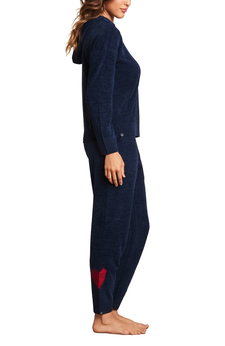 Barefoot Dreams<sup>®</sup> Embroidered Heart CozyChic Ultra Lite<sup>®</sup> Lounge Hoodie, Alternate, color, Marine/ Scarlet