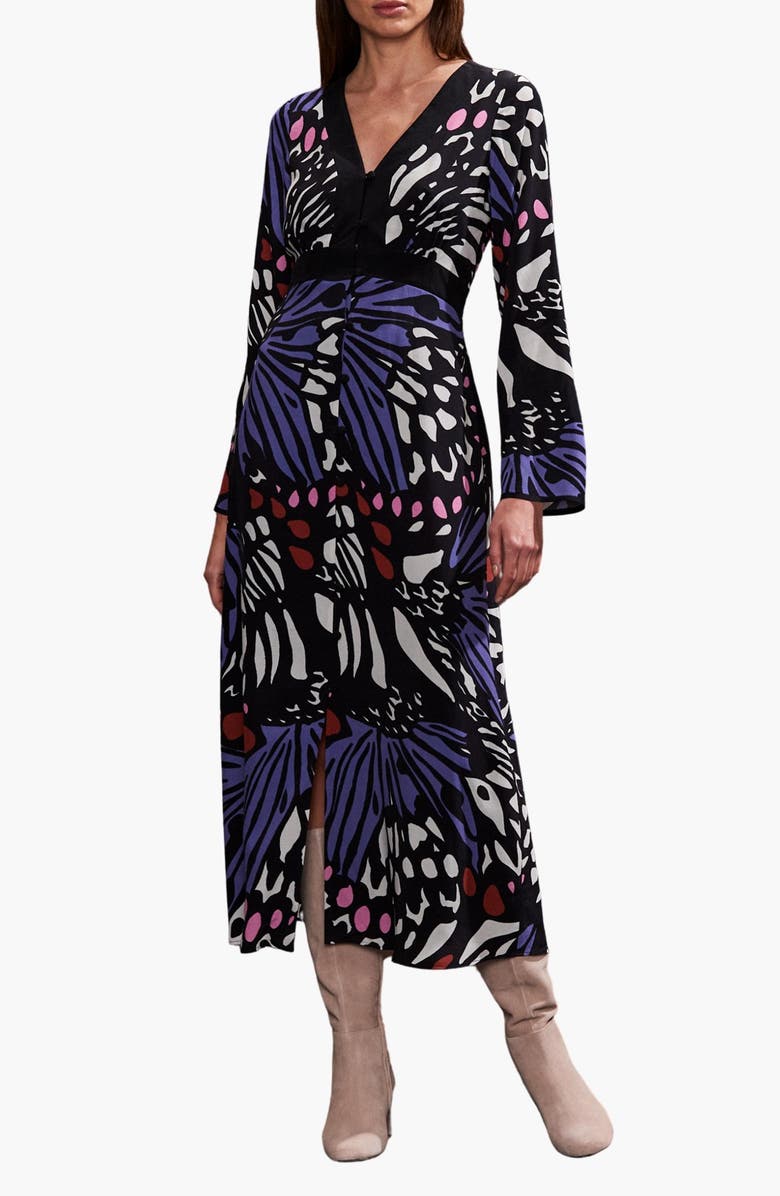 Ro&Zo Butterfly Button Through Dress, Alternate, color, Purple