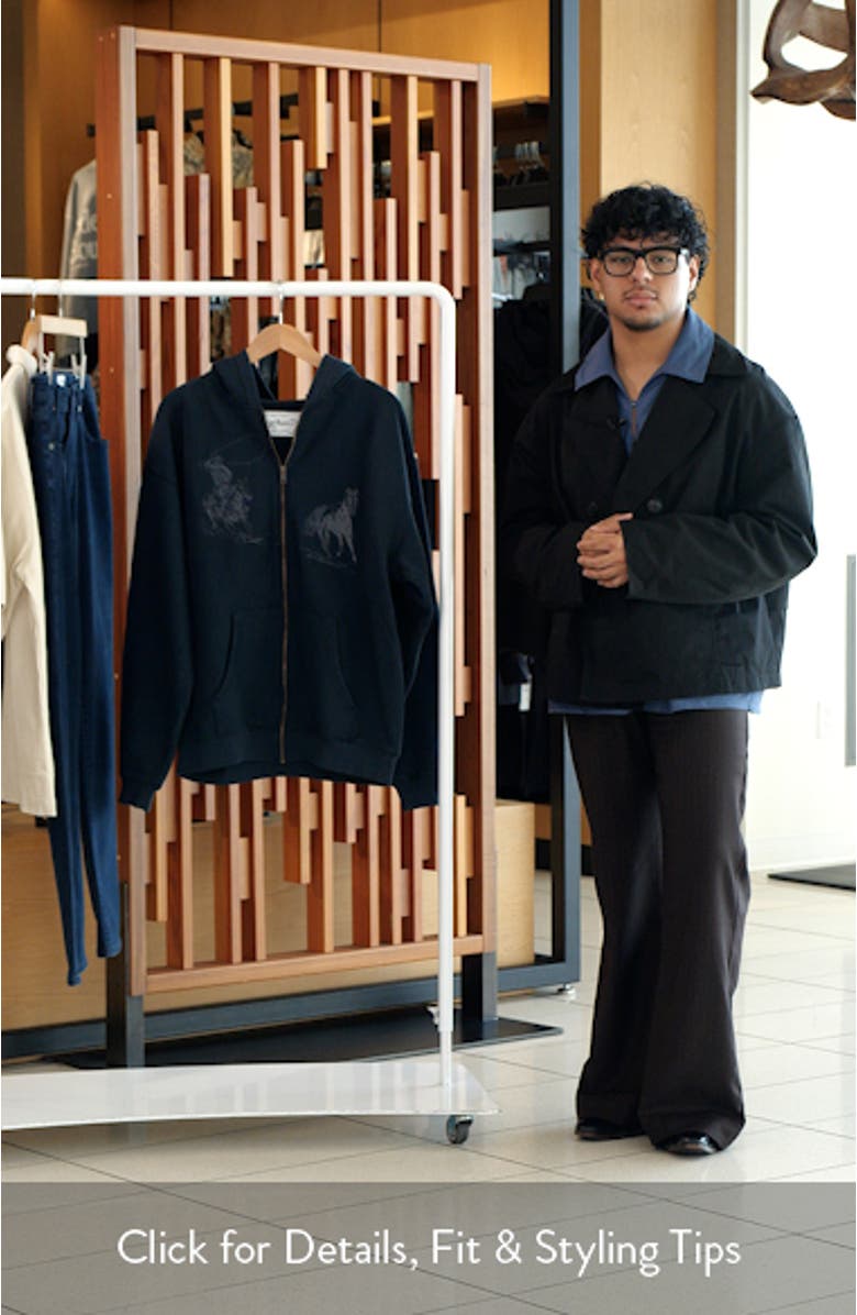 Into the Distance Embroidered Cotton Graphic Zip-Up Hoodie, sales video thumbnail