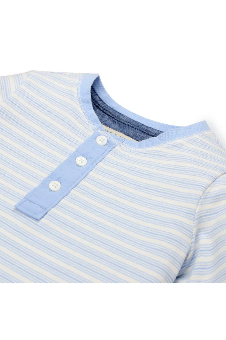 Kids' Organic Short Sleeve Henley Tee, Alternate, color, Classic Blue Ticking Stripe