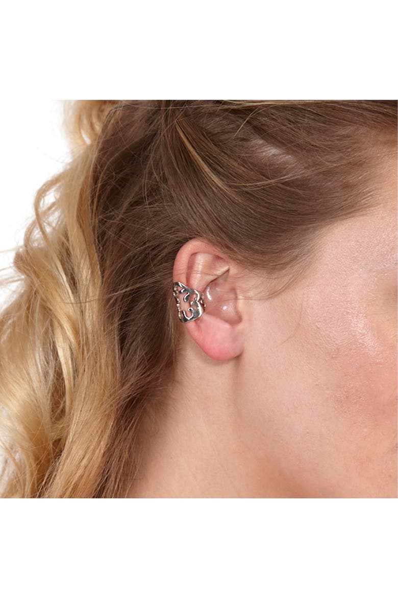 Open Splash Ear Cuff, Alternate, color, Sterling Silver