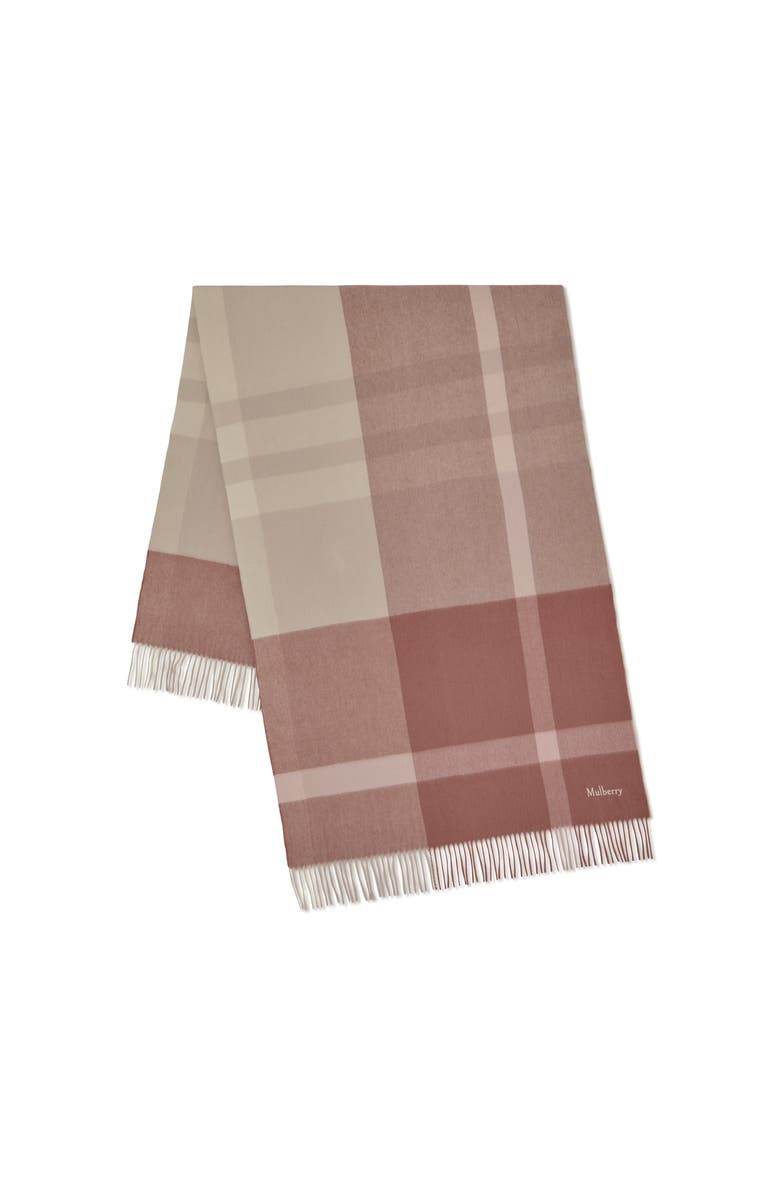 Mulberry Large Check Merino Wool Scarf, Main, color, 