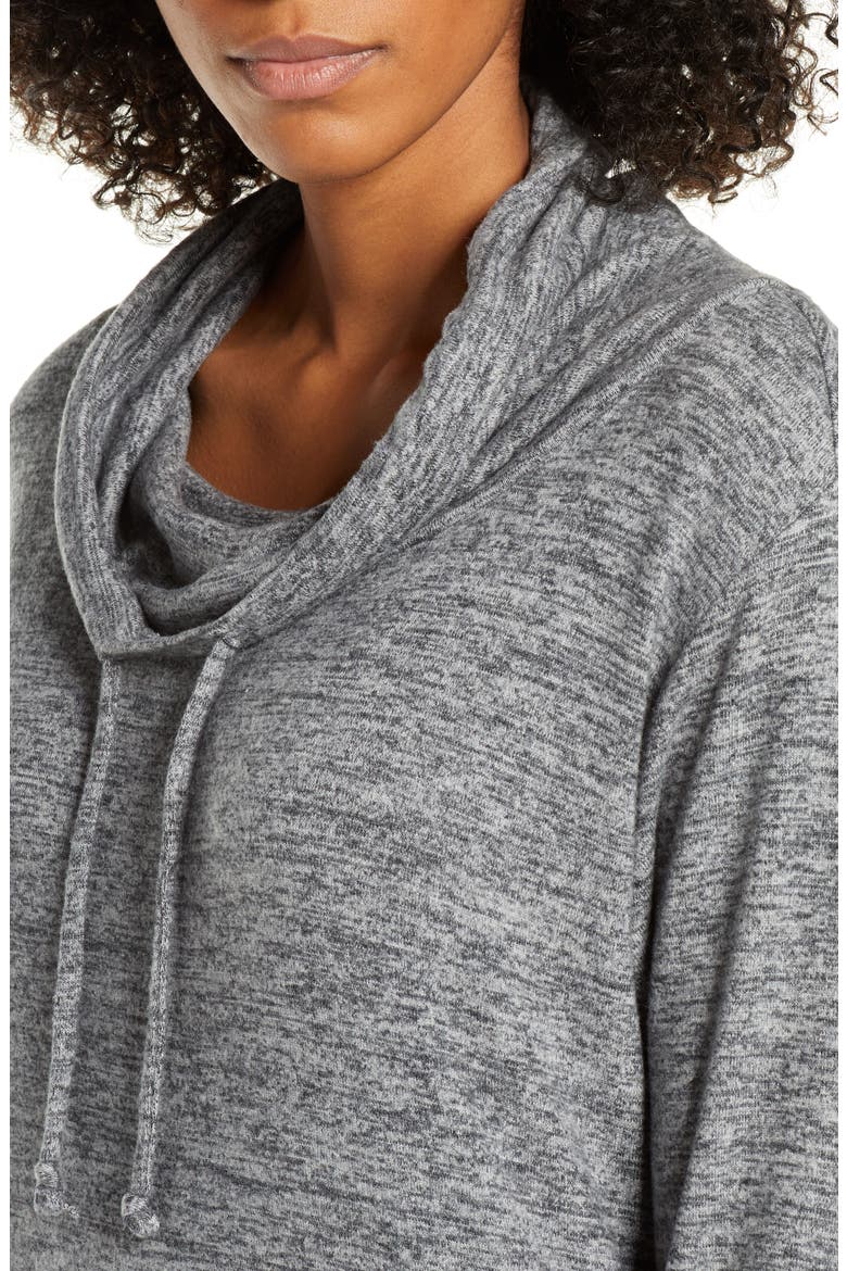 Funnel Neck Top, Alternate, color, DARK GREY HEATHER