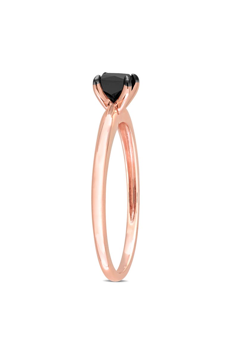 Black Diamond Solitaire Engagement Ring 10k, Alternate, color, 10k Rose Gold
