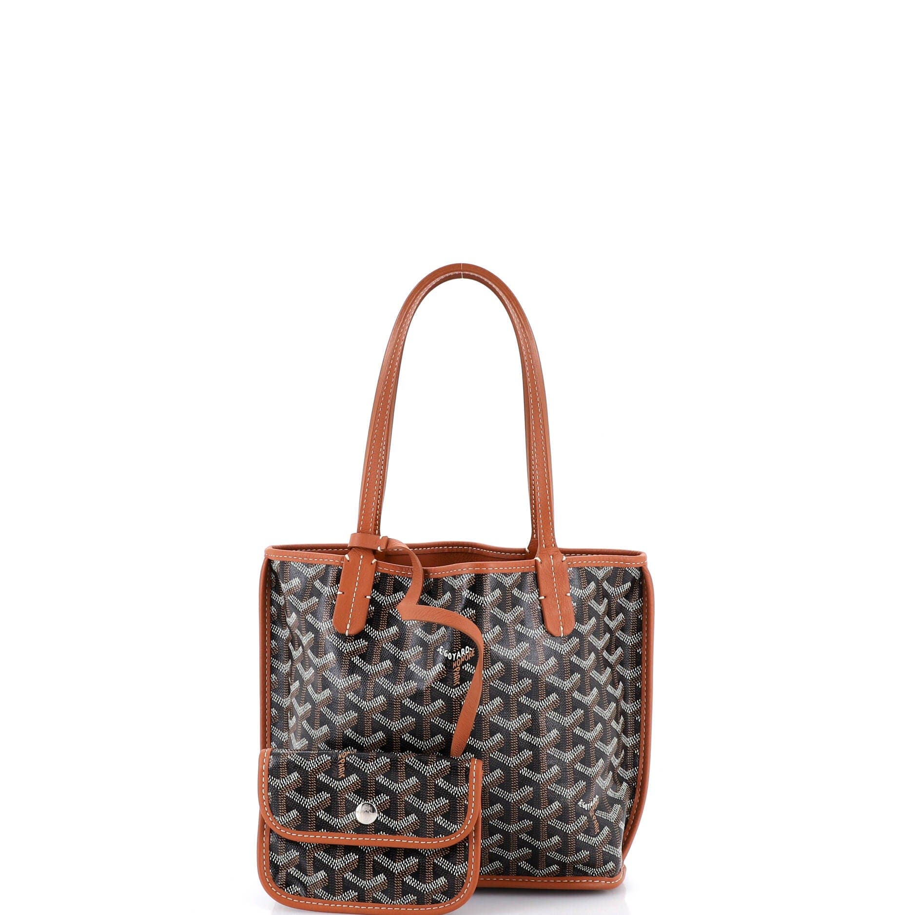 Pre-Owned Goyard Anjou Reversible Tote Coated Canvas Mini, Alternate, color, Brown