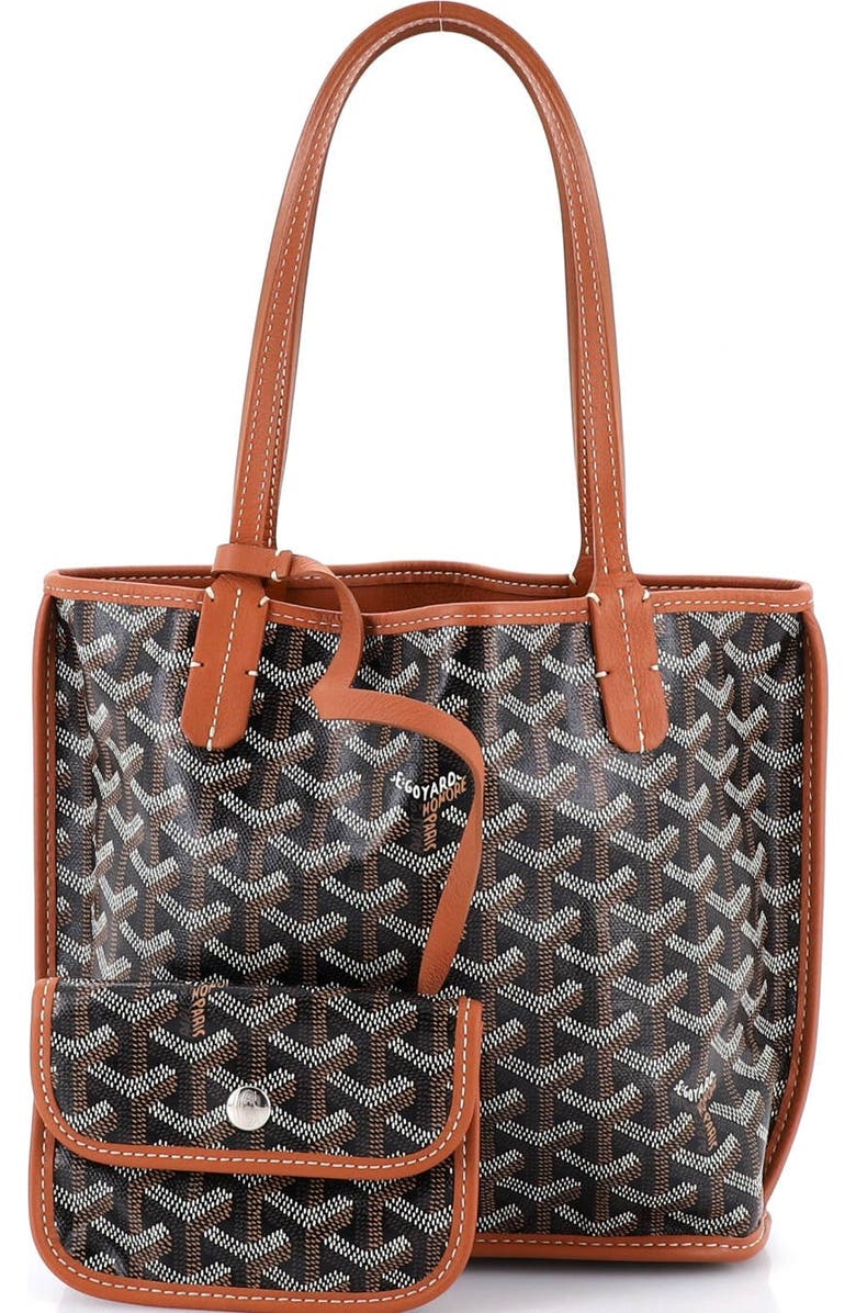 Pre-Owned Goyard Anjou Reversible Tote Coated Canvas Mini, Alternate, color, Brown