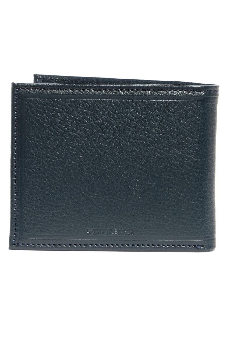 Pebbled Leather Bifold Wallet, Alternate, color, NAVY