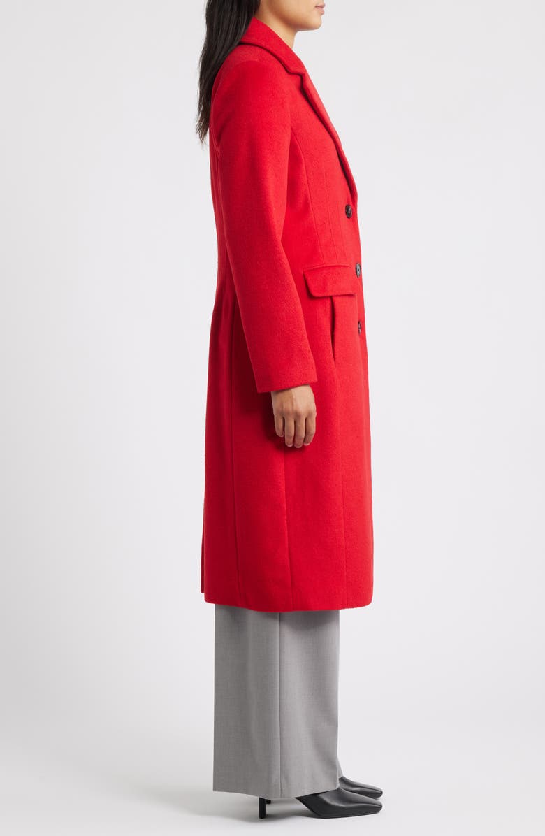 Bernardo Structured Wool Blend Coat, Alternate, color, Tango Red