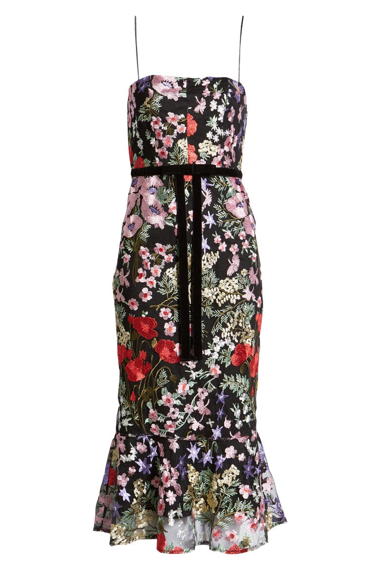 Floral Embroidered Strapless Dress, Alternate, color, PINK MULTI