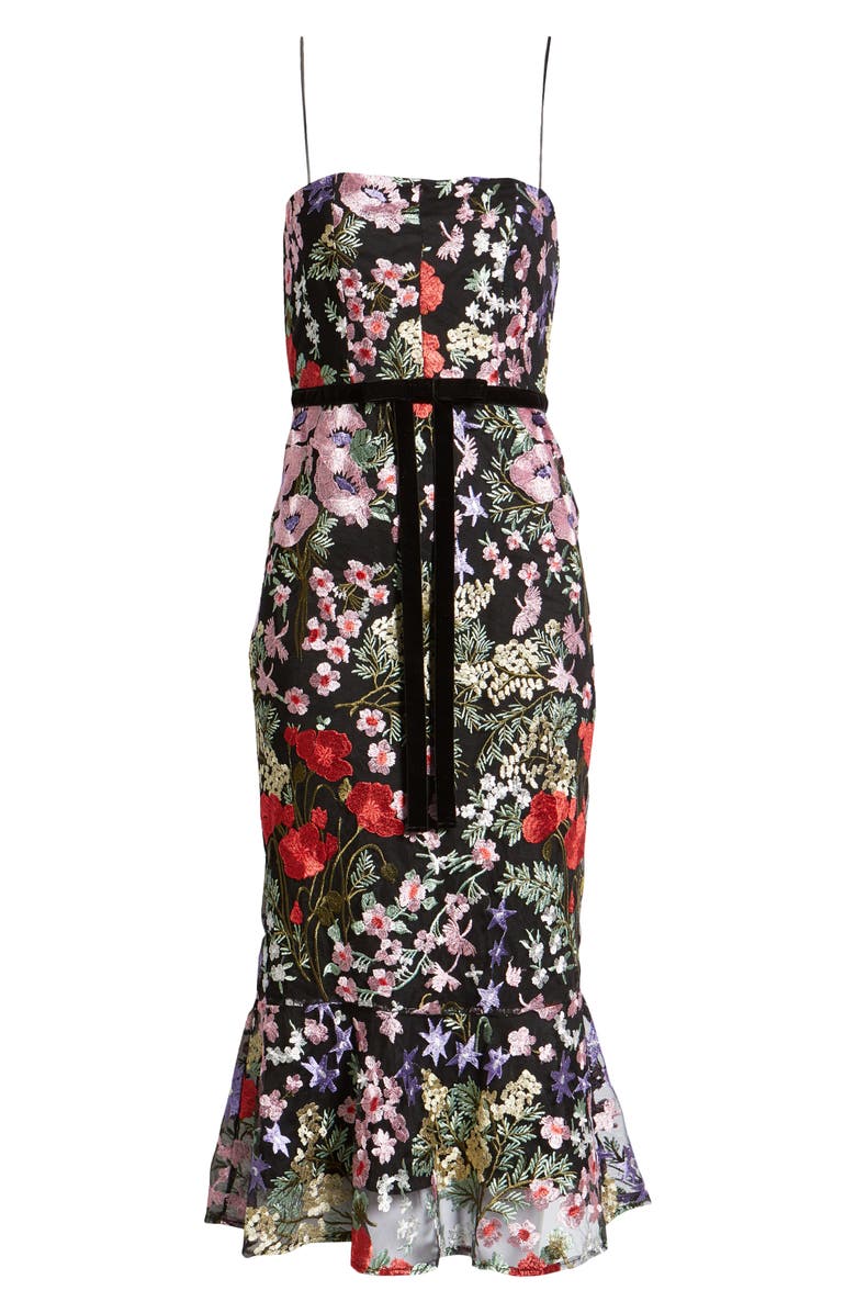 Sam Edelman Floral Embroidered Strapless Dress, Alternate, color, 