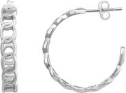 CANDELA JEWELRY Sterling Silver Chain Hoop Earrings