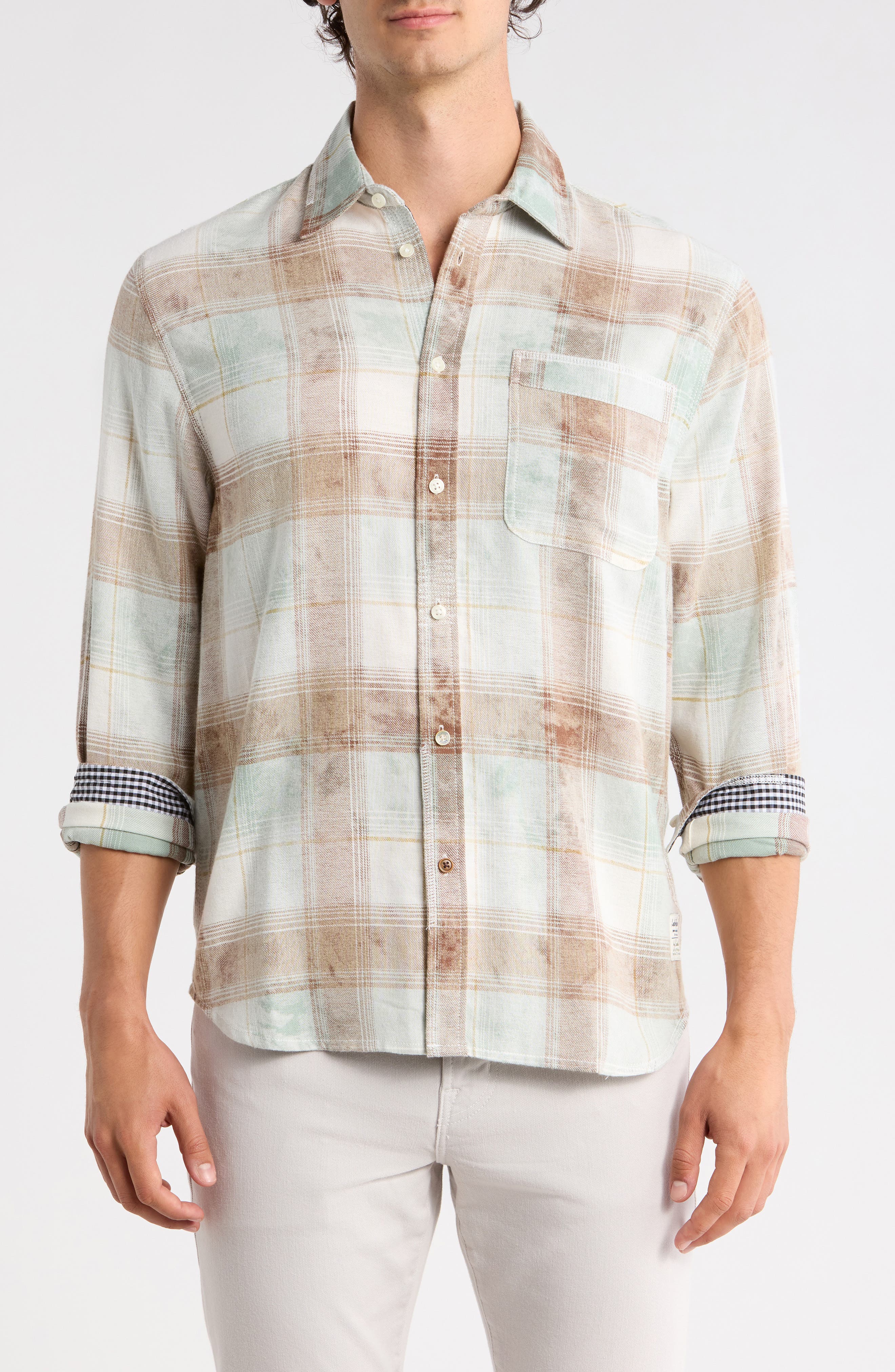 Scotch & Soda Relaxed Fit Washed Check Button-Up Shirt