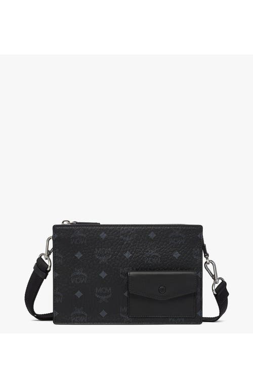 Mcm Aren Standing Crossbody Pouch In Black