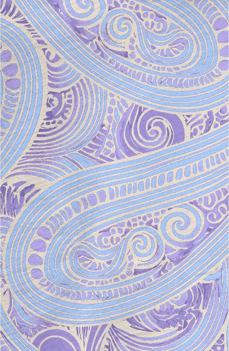 Lords of Harlech Marakesh Paisley Mens Wool Johnny Collar Polo, Alternate, color, Marakesh Paisley Helio