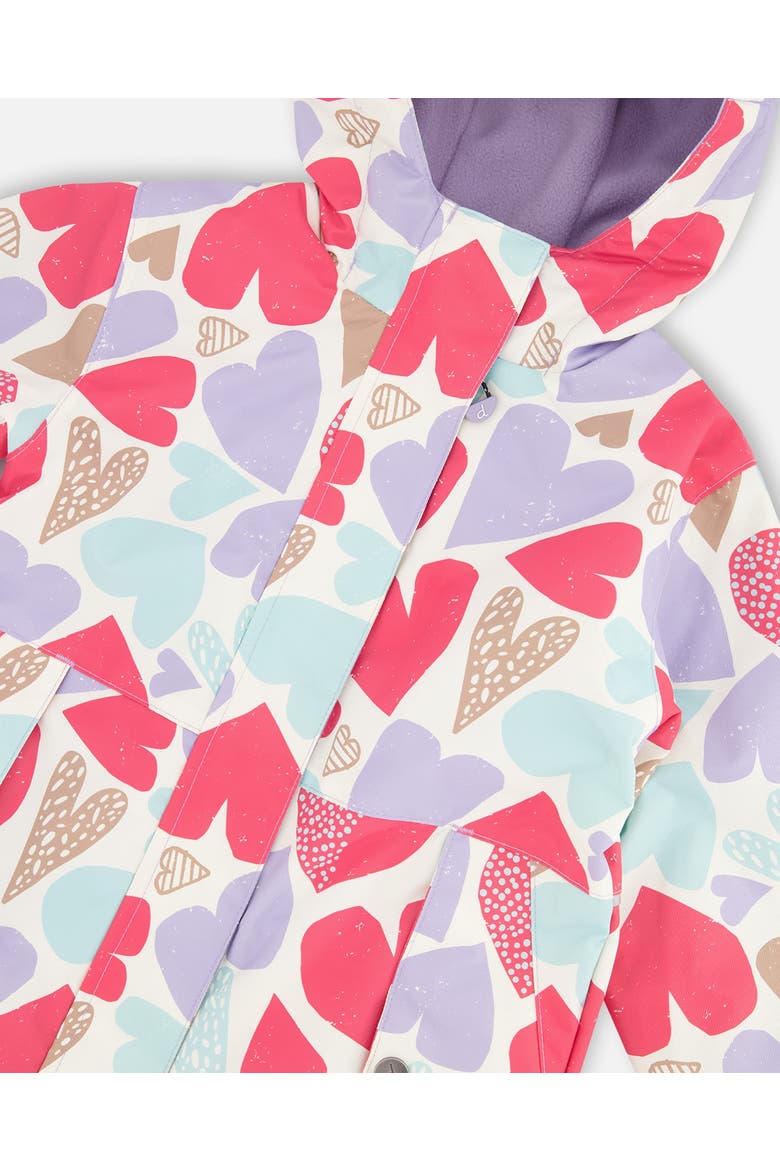 Two-Piece Mid-Season Heart Outerwear Set, Alternate, color, White Heart Print