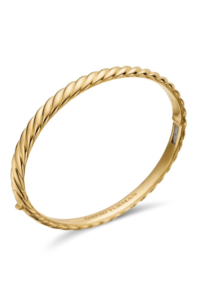 Sculpted Cable Bangle Bracelet in 18K Yellow Gold, 6.2mm, Alternate, color, 18K YELLOW GOLD
