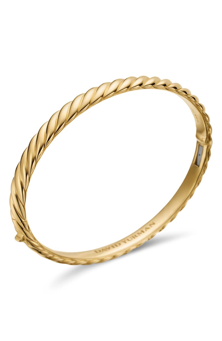 David Yurman Sculpted Cable Bangle Bracelet in 18K Yellow Gold, 6.2mm, Alternate, color, 18K Yellow Gold
