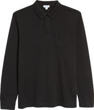Sunspel Riviera Long Sleeve Cotton Piqué Polo