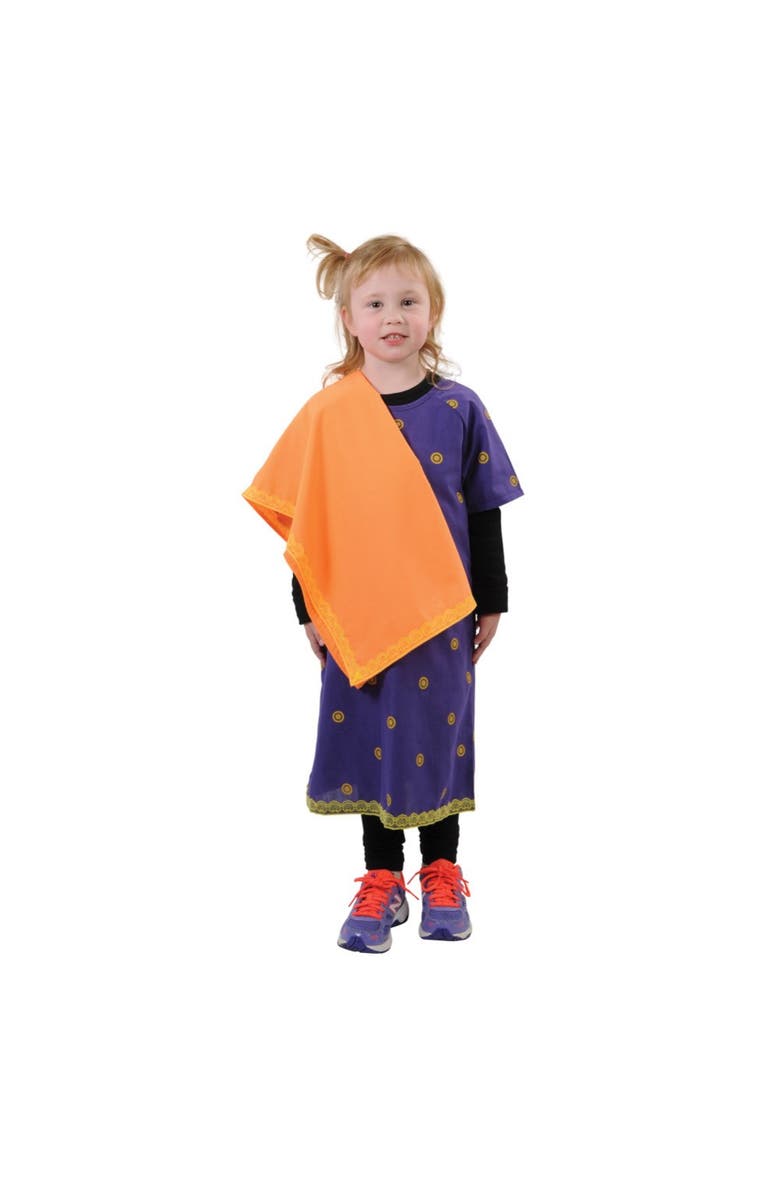 Kaplan Early Learning Company Festive Multiethnic Indian-Inspired Sari Girl Garment, Main, color, Purple