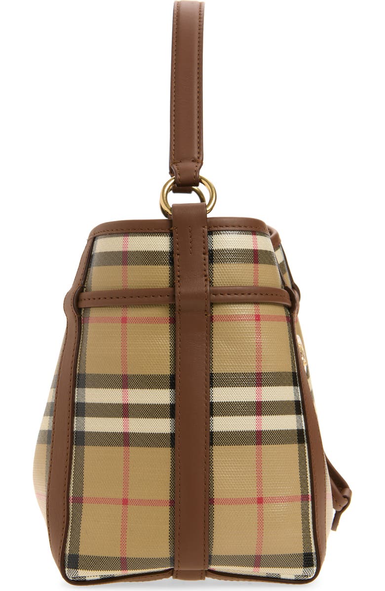 Burberry Mini Check Bucket Bag, Alternate, color, Archive Beige