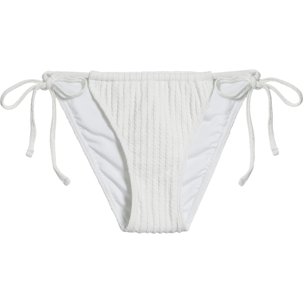Bp. Rib Side Tie Bikini Bottoms In White