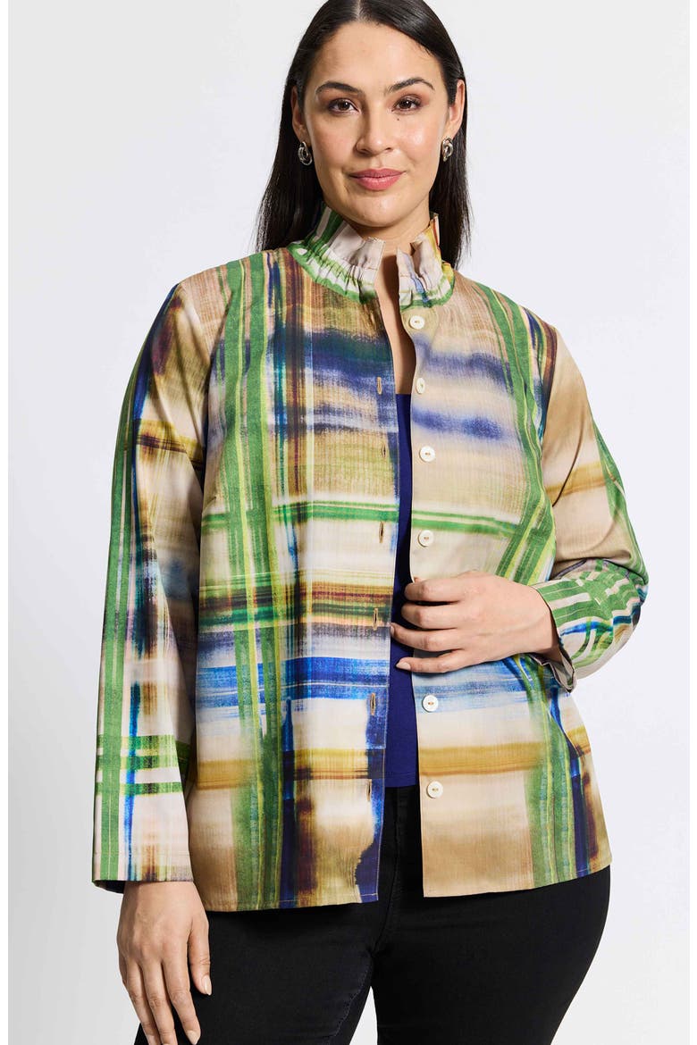 Carolina Painterly Stripe Cotton Button-Up Shirt, Alternate, color, BLUE MULTI