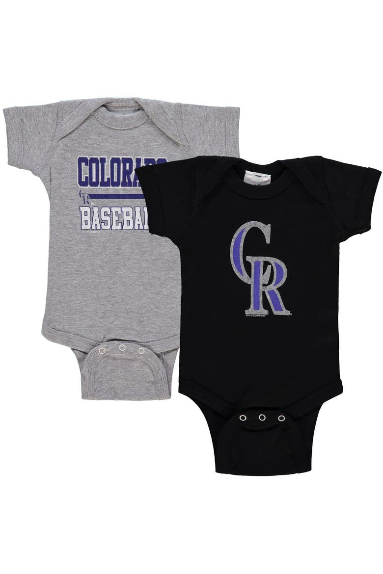 Newborn & Infant Soft as a Grape Black/Gray Colorado Rockies 2-Piece Body Suit, Main, color, Black