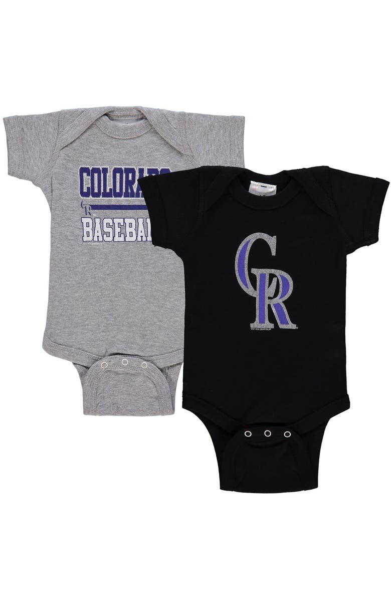 SOFT AS A GRAPE Newborn & Infant Soft as a Grape Black/Gray Colorado Rockies 2-Piece Body Suit, Main, color, Black