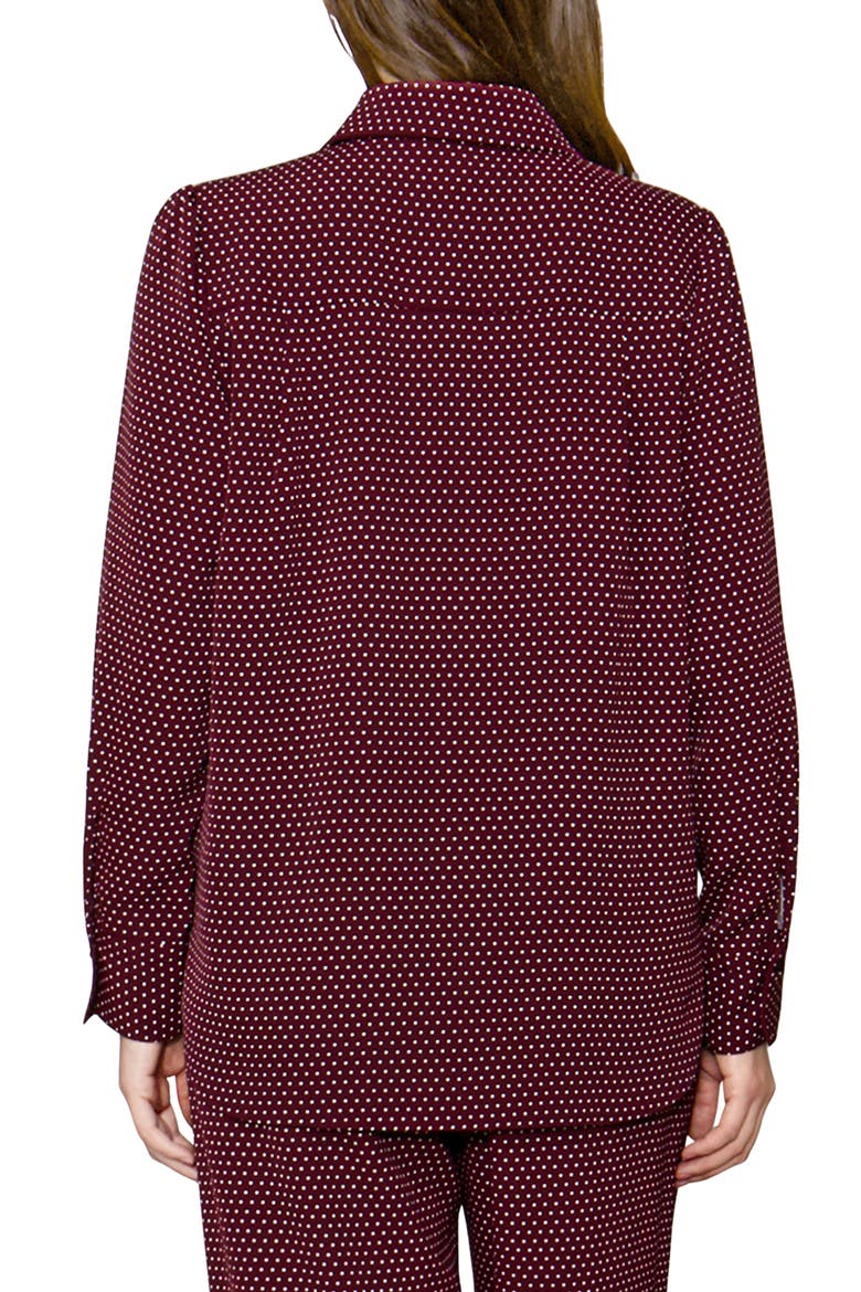 Luxe Crepe Top, Alternate, color, TAWNY PORT DOT