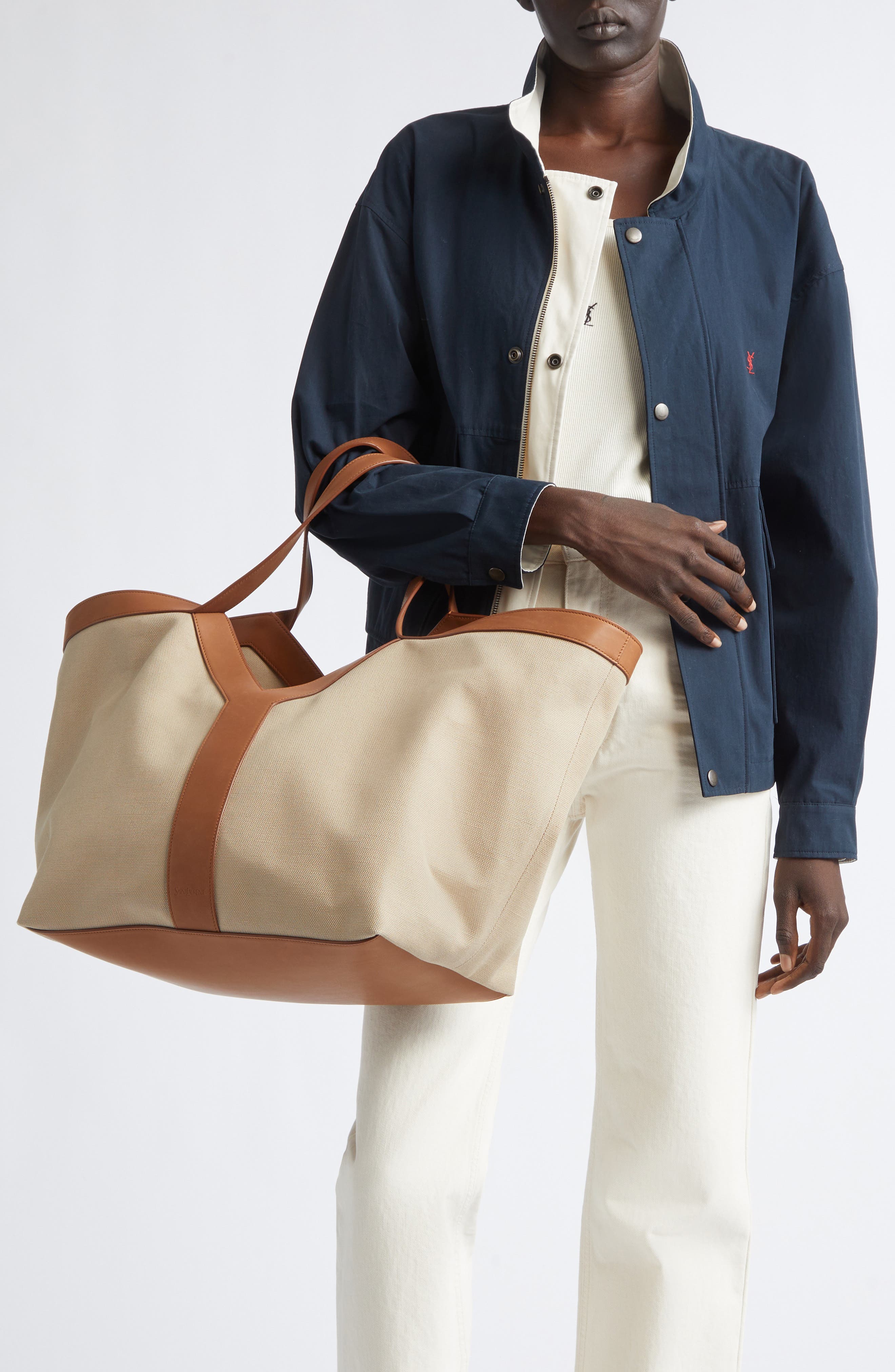 Canvas Y Tote, Alternate, color, DESERT DUST/ BRICK