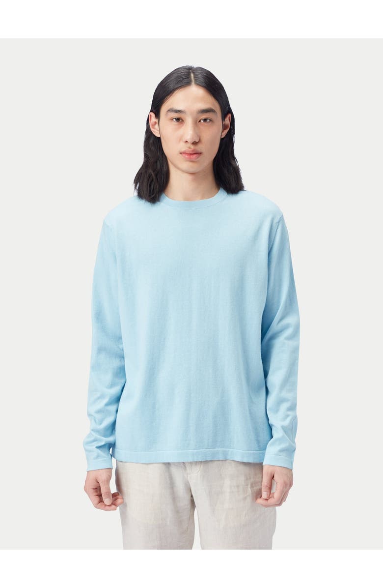 GOBI Mongolian Cashmere Men's Crewneck Cotton Silk Cashmere Blend Sweater, Alternate, color, Aquamarine