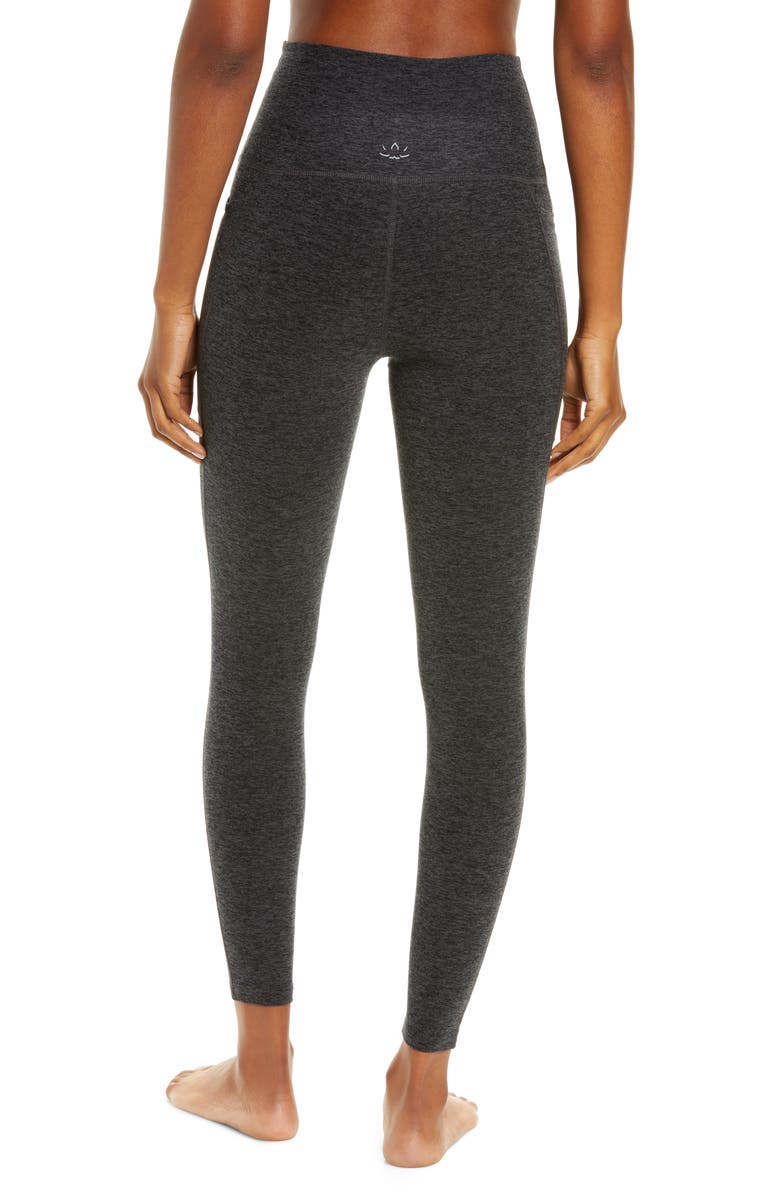 Beyond Yoga Everyday Space Dye High Waist Pocket Leggings, Alternate, color, Black-Charcoal