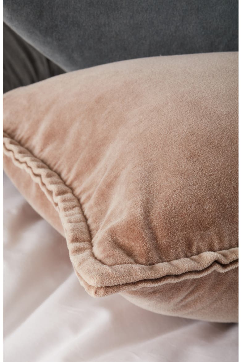Velveteen Bolster Pillow, Alternate, color, TAN THREAD