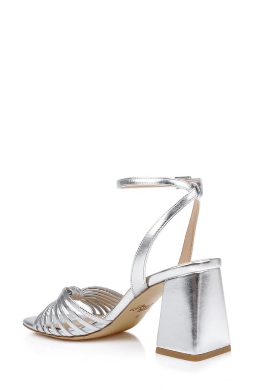 Jewel Badgley Mischka Nariah Ankle Strap Sandal In Silver Leather