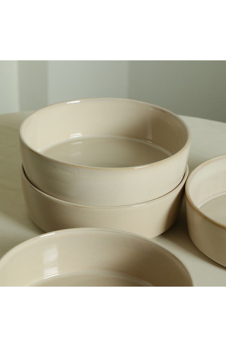 Stone Lain Eden Stoneware 4-Piece Pasta Bowl Set, Alternate, color, Beige