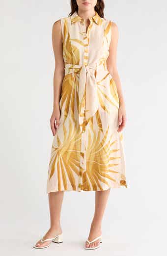 Joie Sleeveless Tie Waist Shirtdress