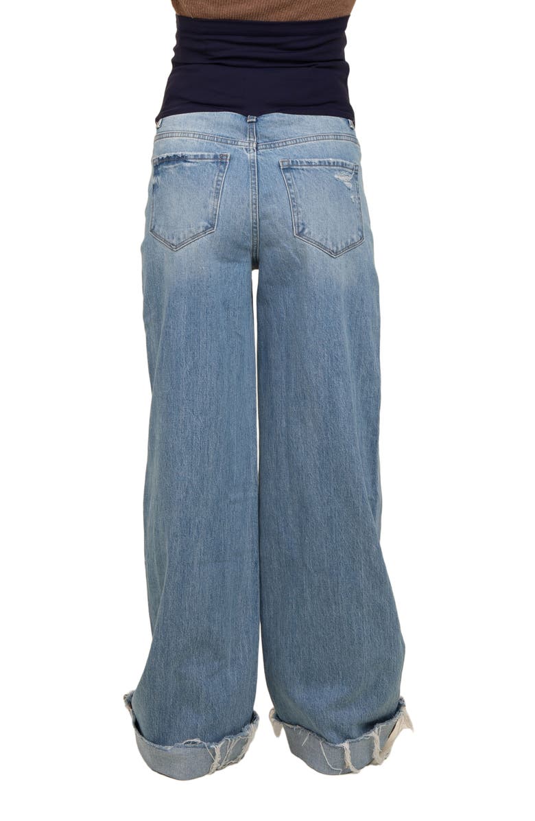 PinkBlush Cuffed Baggy Wide Leg Maternity Jeans, Alternate, color, 