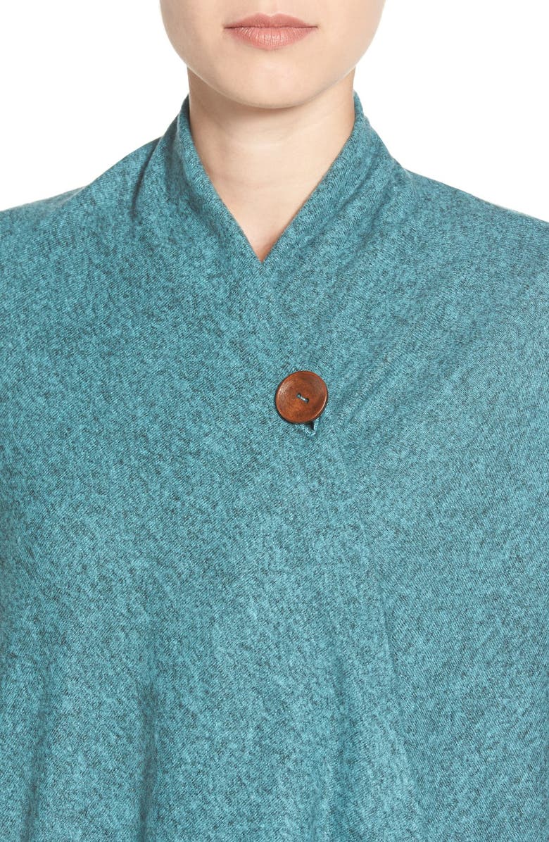 Bobeau One-Button Fuzzy Wrap Cardigan, Alternate, color, 