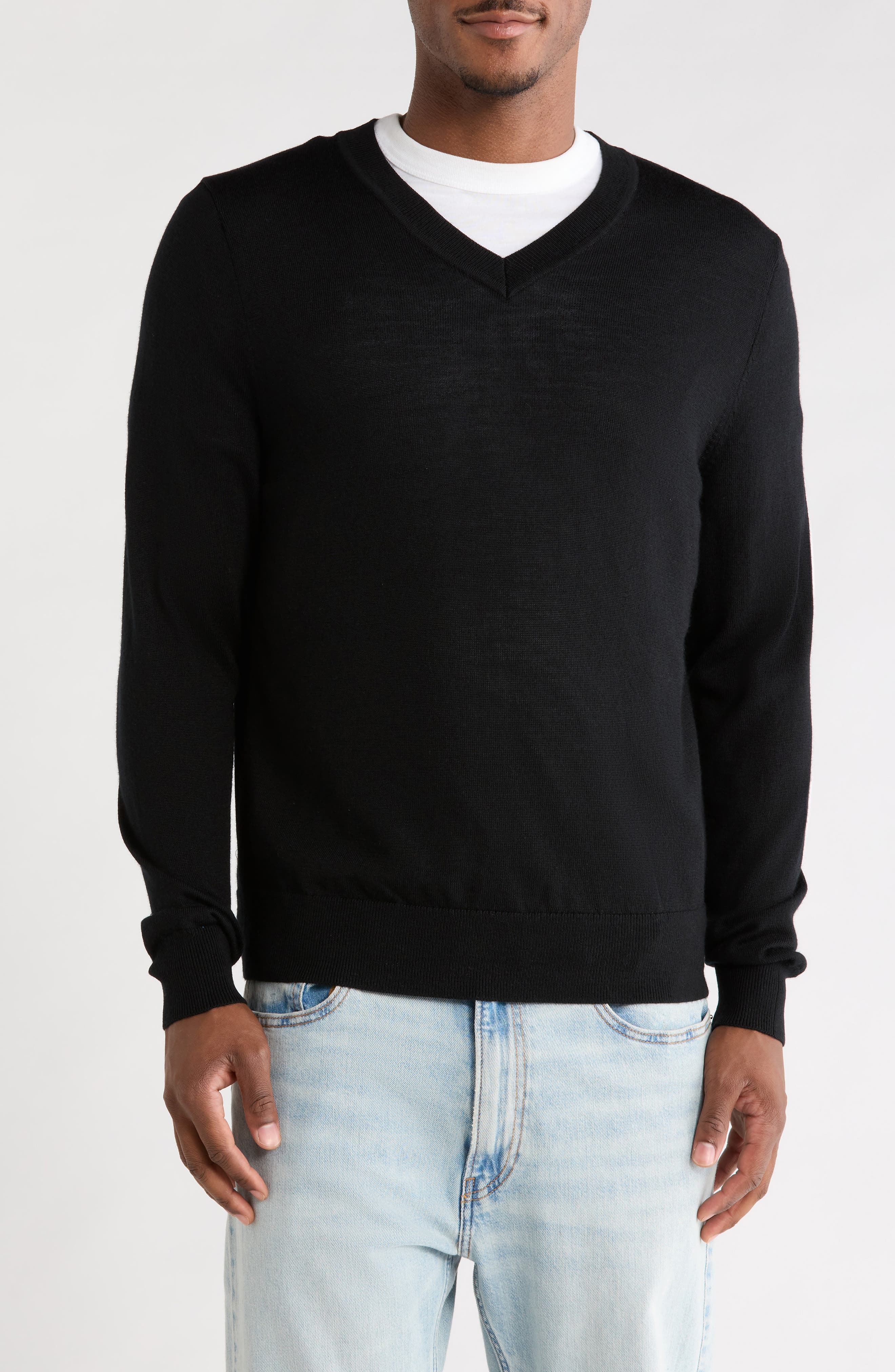 Washable Merino Wool V-Neck Sweater