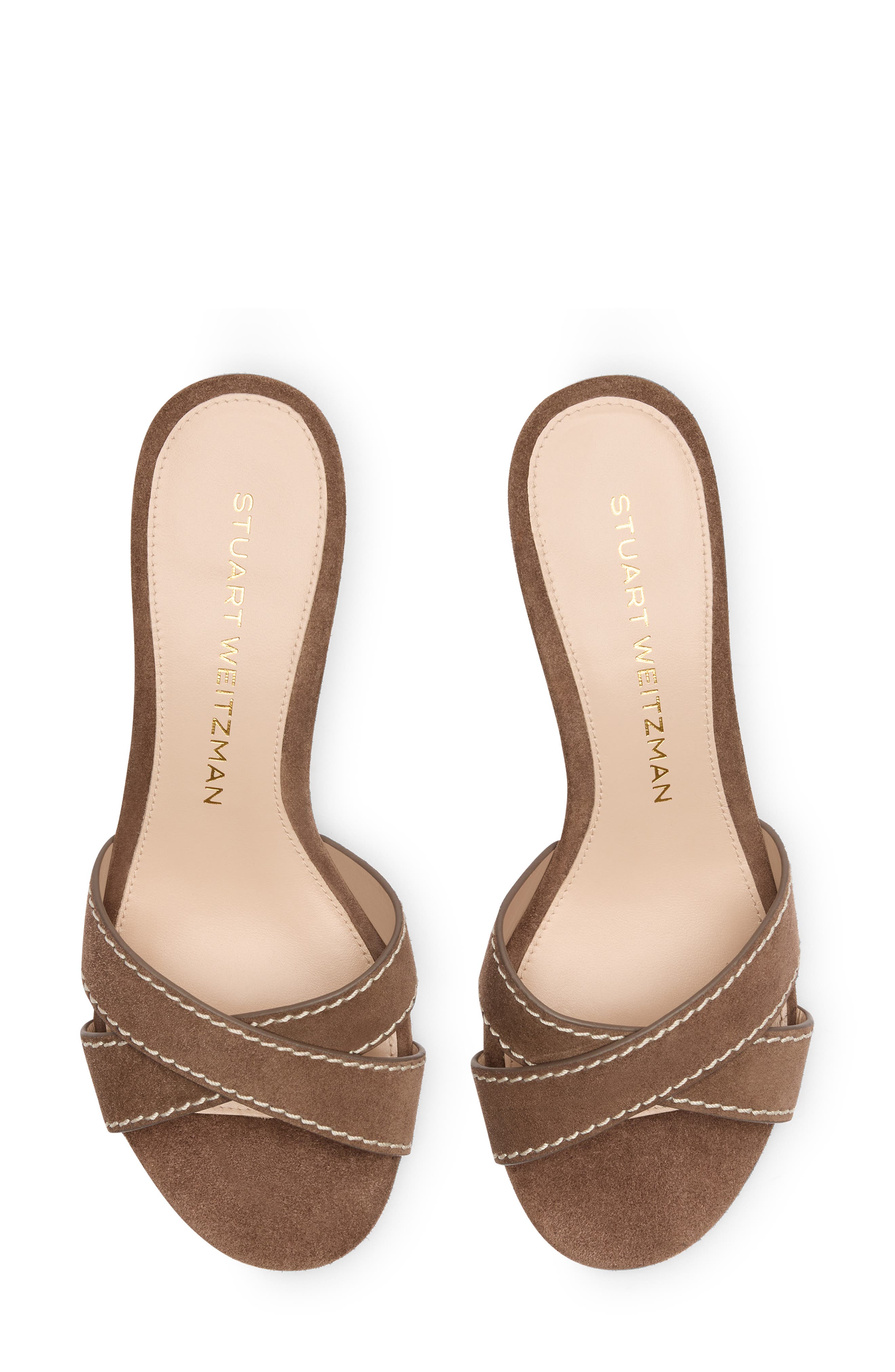 Minimalist Kitten Heel Slide Sandal, Alternate, color, CIGAR SUEDE