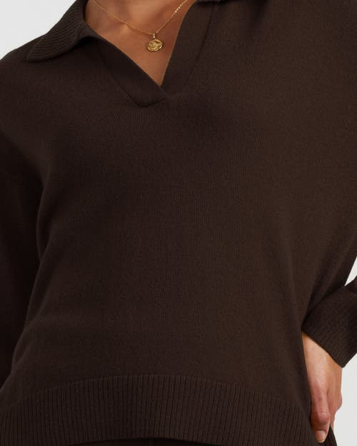 Chinti & Parker Wool Cashmere Blend V Neck Collared Sweater In Multi