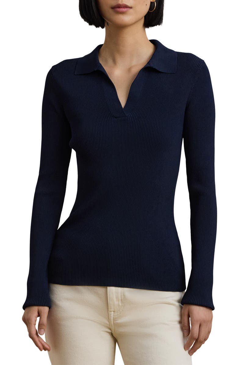 Lauren Ralph Lauren Long Sleeve Johnny Collar Polo Sweater, Main, color,
